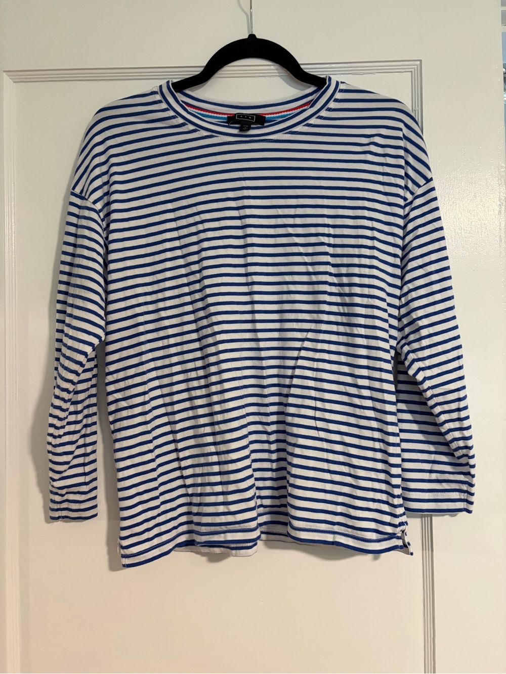 AYR French Fry Blue & White Striped Tee, Size M